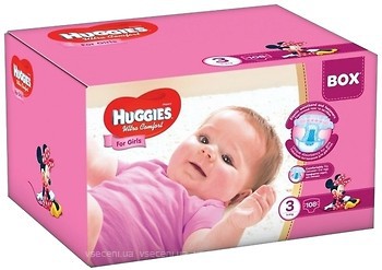 Фото Huggies Ultra Comfort 3 для девочек (108 шт)
