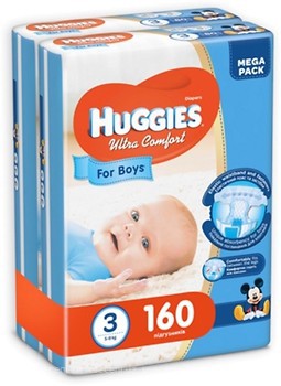 Фото Huggies Ultra Comfort 3 для хлопчиків (160 шт)