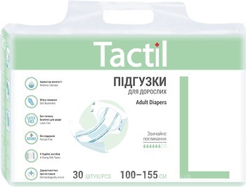 Фото Tactil Підгузки для дорослих Adult Large (100-155 см) 30 шт