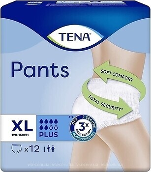 Фото Tena Підгузки-труси для дорослих Pants Plus XLarge (120-160 см) 12 шт