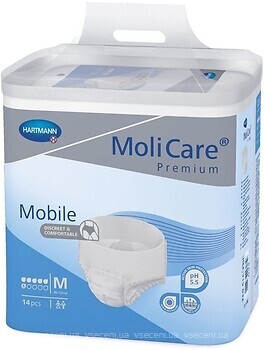 Фото MoliCare Подгузники-трусы Premium Mobile M (80-120 см) 6 капель 14 шт