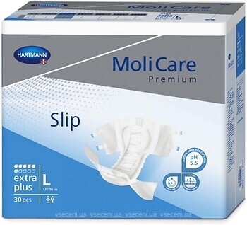 Фото MoliCare Підгузки для дорослих Premium Slip Extra Plus L (120-150 см) 30 шт