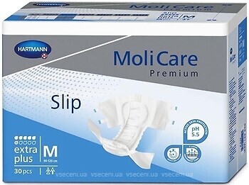 Фото MoliCare Підгузки для дорослих Premium Slip Extra Plus M (90-120 см) 30 шт