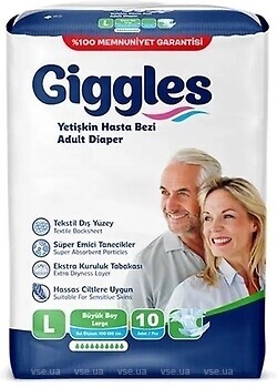 Фото Giggles Подгузники для взрослых Large (100-150 cm) 10 шт