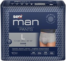 Фото Seni Підгузки-труси для дорослих Man Pants Large (100-135 см) 10 шт
