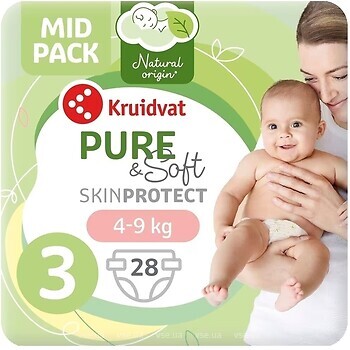 Фото Kruidvat Pure & Soft Midi 3 (4-9 кг) 28 шт