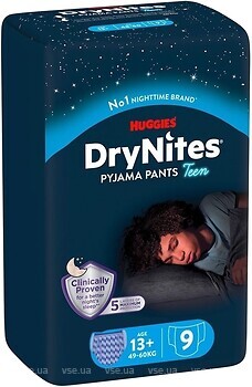 Фото Huggies DryNites 49-60 для хлопчиків (9 шт)