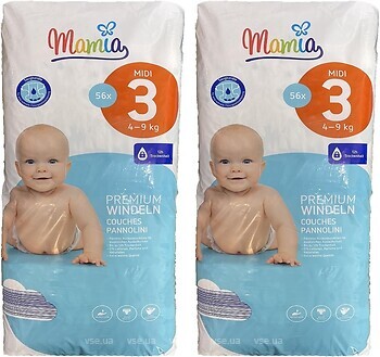Фото Mamia Premium 3 Midi (4-9 кг) 112 шт