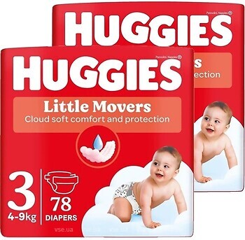 Фото Huggies Little Movers 3 (4-9 кг) 2x 78 шт