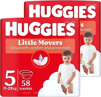 Фото Huggies Little Movers 5 (11-25 кг) 2x 58 шт