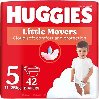 Фото Huggies Little Movers 5 (11-25 кг) 42 шт
