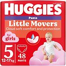 Фото Huggies Little Movers Pants 5 для девочек (12-17 кг) 48 шт