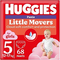 Фото Huggies Little Movers Pants 5 для девочек (12-17 кг) 68 шт