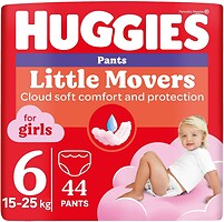 Фото Huggies Little Movers Pants 6 для девочек (15-25 кг) 44 шт