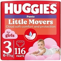 Фото Huggies Little Movers Pants 3 для девочек (6-11 кг) 116 шт