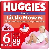Фото Huggies Little Movers Pants 6 для девочек (15-25 кг) 88 шт