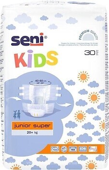 Фото Seni Подгузники для детей Kids Junior Super (20+ кг) 30 шт