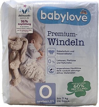 Фото Babylove Premium 0 (0-3 кг) 24 шт