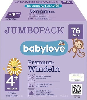 Фото Babylove Premium 4+ (9-15 кг) 76 шт