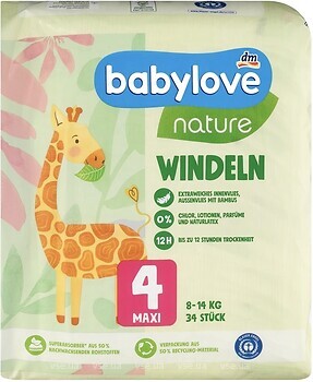 Фото Babylove Nature 4 (8-14 кг) 34 шт