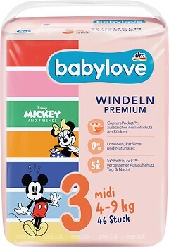 Фото Babylove Premium 3 (4-9 кг) 46 шт