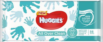 Фото Huggies Вологі серветки дитячі All Over Clean 56 шт