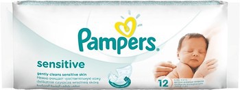 Фото Pampers Вологі серветки дитячі Sensitive 12 шт