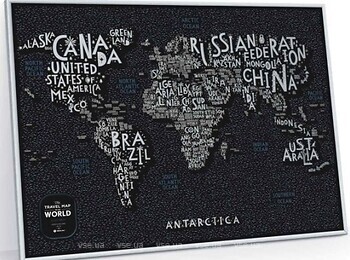 Фото 1dea.me Скретч-карта світу Travel Map Letters World в рамі (LW)