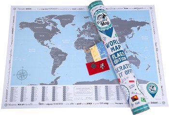 Фото Discovery Map Скретч-карта мира Flags Edition English в тубусе
