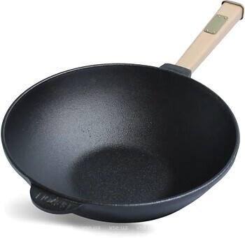 Фото Brizoll Wok 260x80 мм з дерев'яною ручкою (W26H)