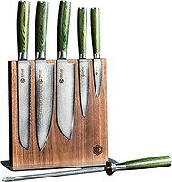 Фото HexClad Damascus Steel Knife Set Green (HC7DK)