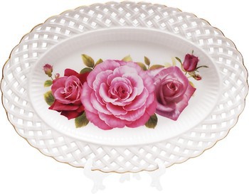 Фото Bonadi блюдо овальне 30 см Троянди (222-158)
