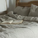 Фото ЛінТекс лляний комплект (льон/бавовна) двоспальний Євро сірий