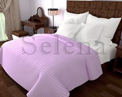 Фото Selena Stripe бузково-білий полуторний (100741)
