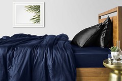 Фото Cosas Сатин двоспальний Євро синій чорний 1