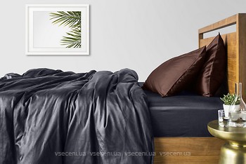 Фото Cosas Сатин двоспальний Євро сірий шоколад
