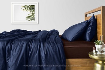 Фото Cosas Сатин двоспальний Євро синій шоколад