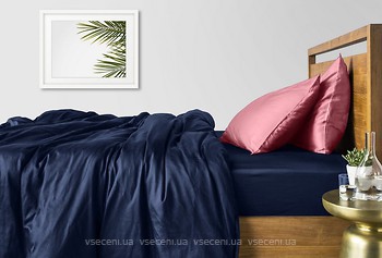 Фото Cosas Сатин двоспальний Євро синій пудра 1