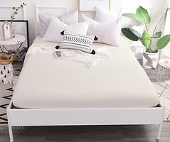 Фото MirSon 0001 Moko White Простирадло на гумці 100x200