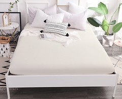 Фото MirSon 0001 Moko White Простирадло на гумці 120x200