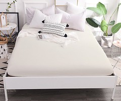 Фото MirSon 0001 Moko White Простирадло на гумці 150x200