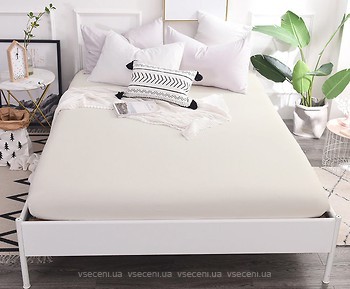 Фото MirSon 0001 Moko White Простирадло на гумці 90x200