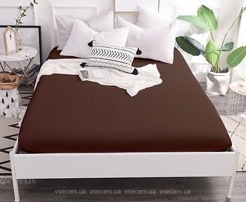 Фото MirSon 19-1217 Chocolate Perla Простирадло на гумці 150x200