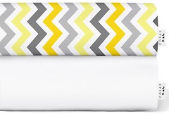 Фото Cosas Набір простирадл на гумці White/Zigzag Yellow Grey 60x120