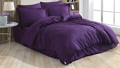 Фото Hobby Exclusive Sateen Diamond Cizgili фіолетовий двоспальний Євро