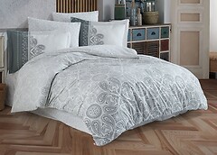 Фото Hobby Poplin Irene сірий двоспальний Євро (65724_2.0)