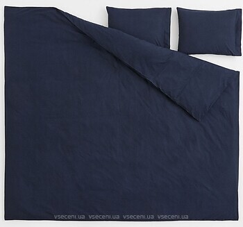 Фото H&M Темно-синій бязь двоспальний (1037151007)