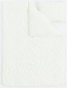 Фото H&M Білий стьобаний малюнок односпальний (1117143001)