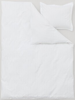 Фото H&M Білий смуги жаккардові сатин односпальний (0924507002)