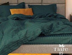Фото Вілюта Tiare 85 сатин Stripe двоспальний смарагдовий